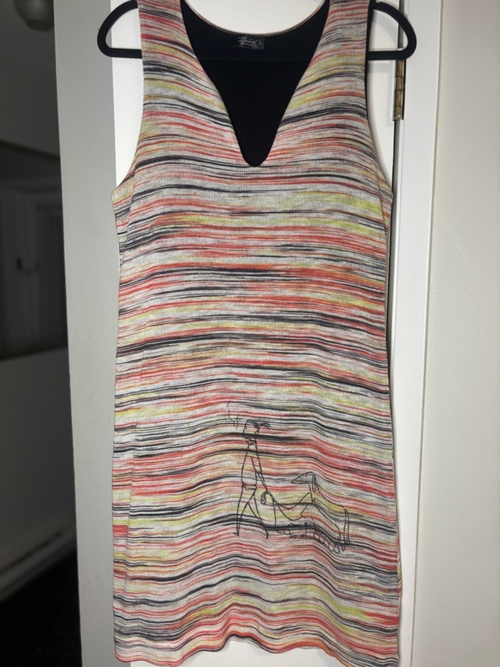Inoah striped dress with dogs